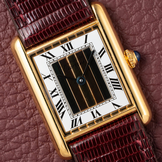 Cartier Tank Must de Vermeil Tricolor Trinity Mirror Dial Ref 590005 from 1990s