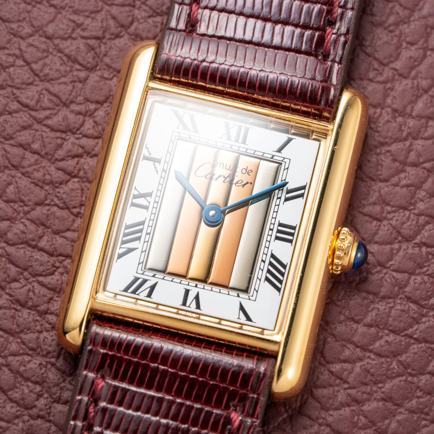 Cartier Tank Must de Vermeil Tricolor Trinity Mirror Dial Ref 590005 from 1990s