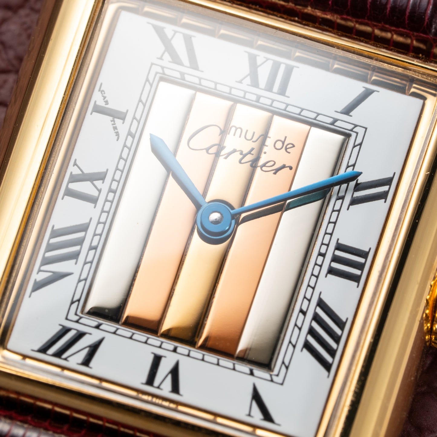 Cartier Tank Must de Vermeil Tricolor Trinity Mirror Dial Ref 590005 from 1990s