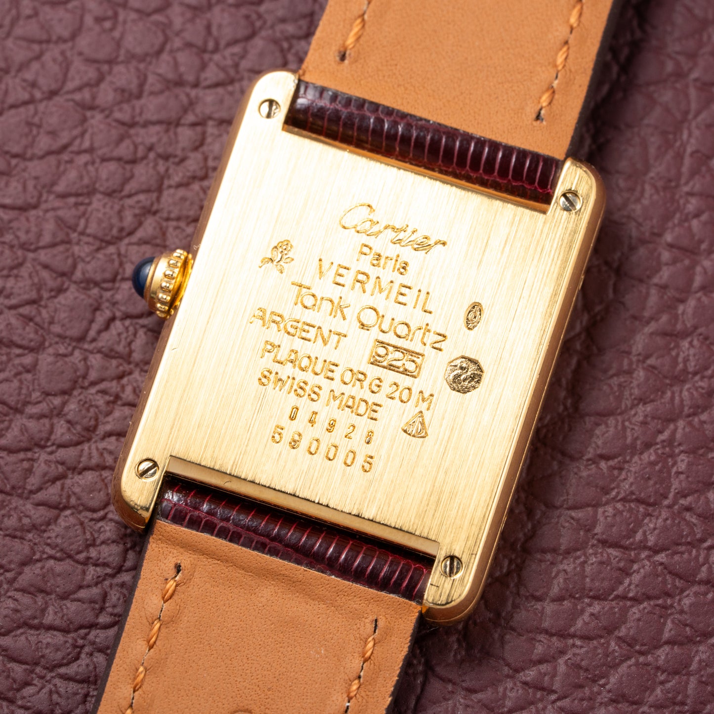 Cartier Tank Must de Vermeil Tricolor Trinity Mirror Dial Ref 590005 from 1990s