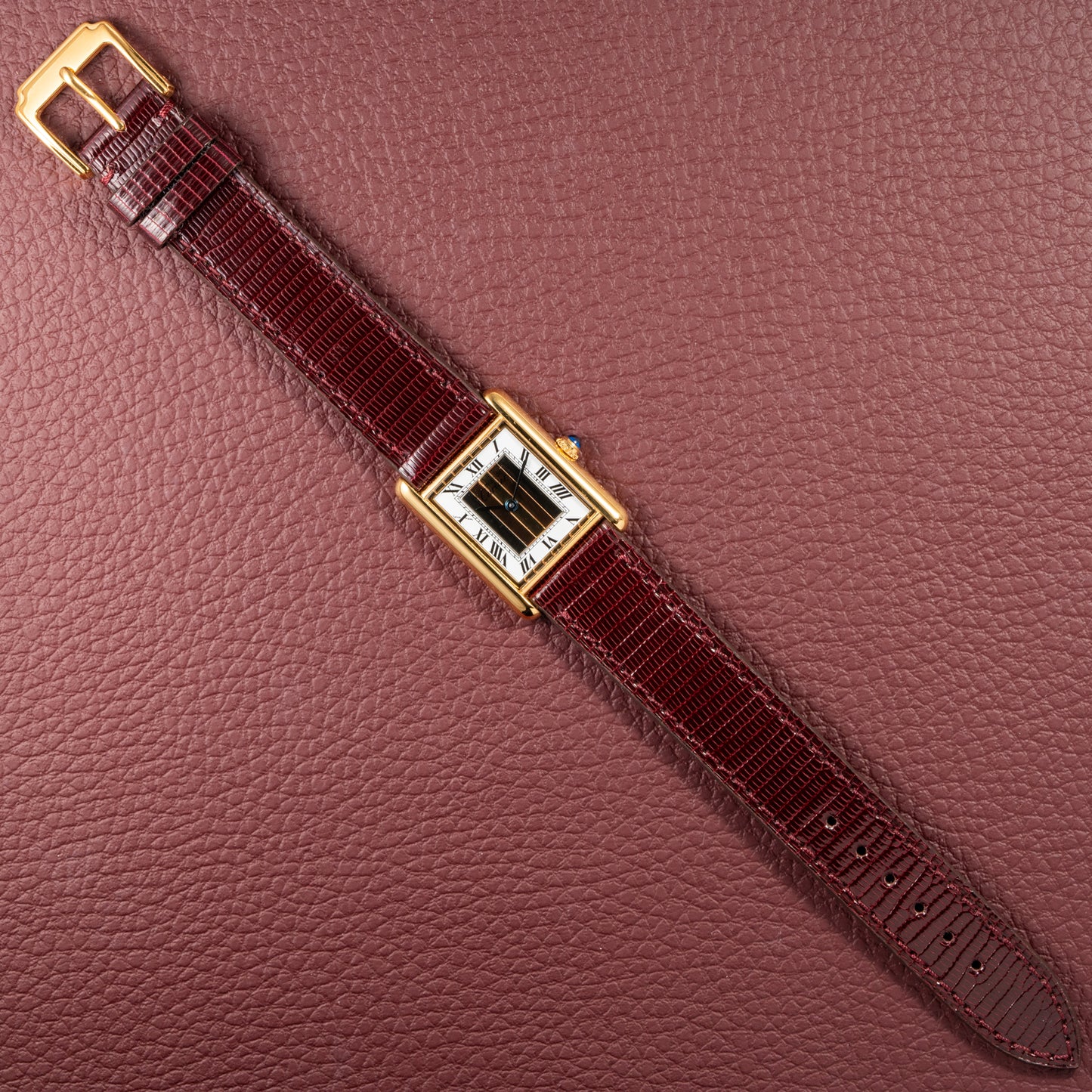 Cartier Tank Must de Vermeil Tricolor Trinity Mirror Dial Ref 590005 from 1990s