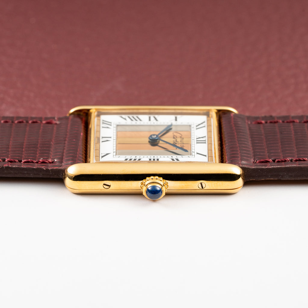 Cartier Tank Must de Vermeil Tricolor Trinity Mirror Dial Ref 590005 from 1990s