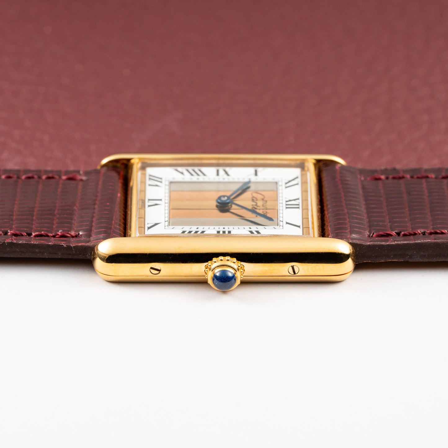 Cartier Tank Must de Vermeil Tricolor Trinity Mirror Dial Ref 590005 from 1990s