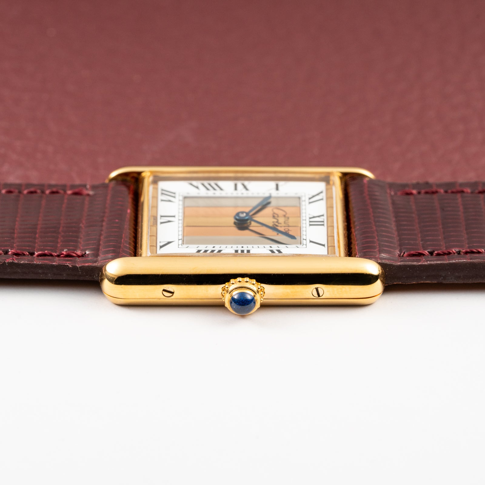 Cartier Tank Must de Vermeil Tricolor Trinity Mirror Dial Ref 590005 from 1990s