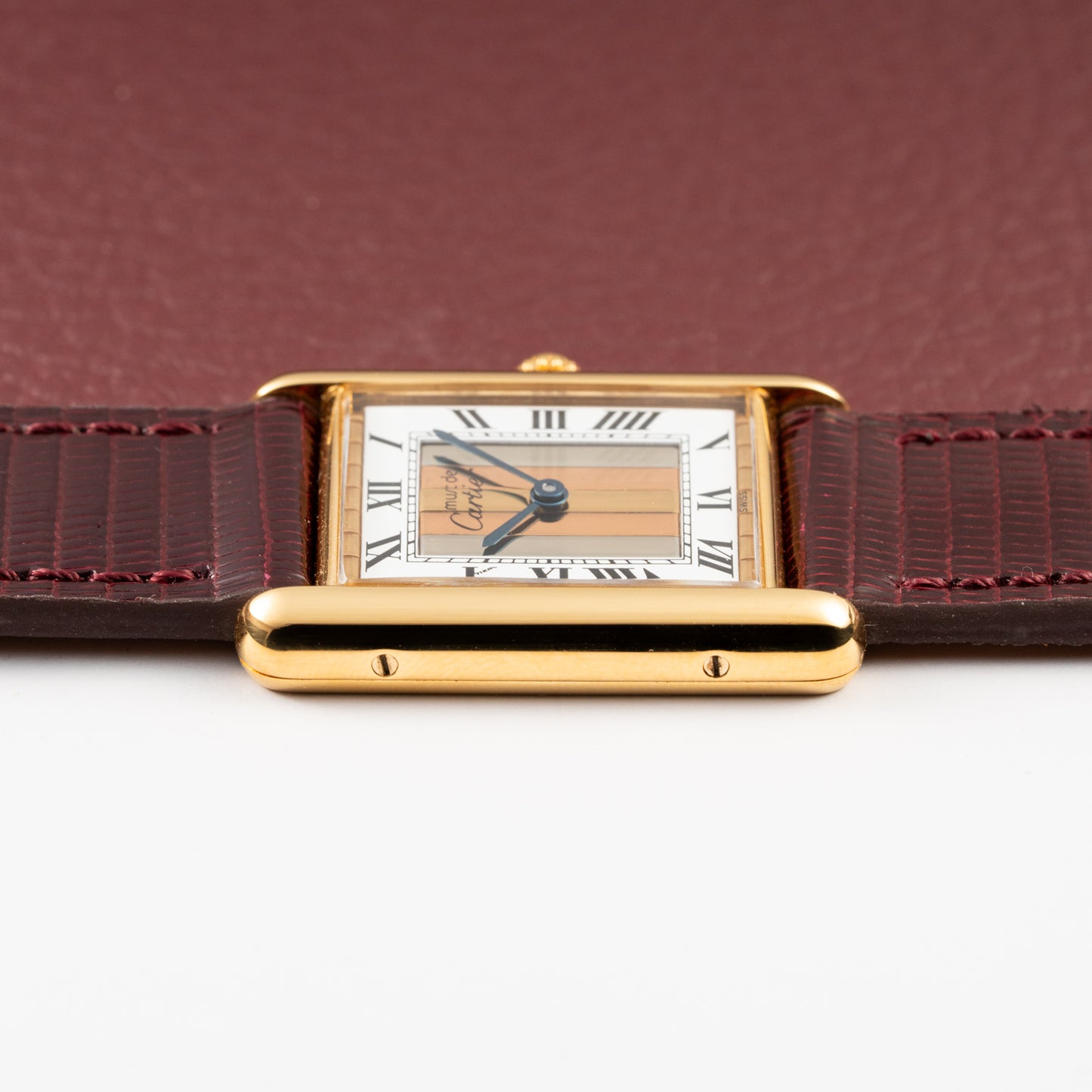 Cartier Tank Must de Vermeil Tricolor Trinity Mirror Dial Ref 590005 from 1990s