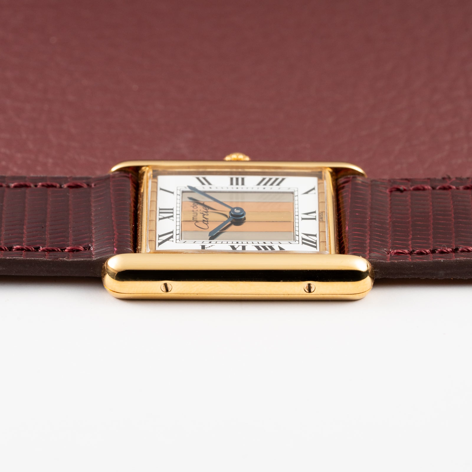 Cartier Tank Must de Vermeil Tricolor Trinity Mirror Dial Ref 590005 from 1990s