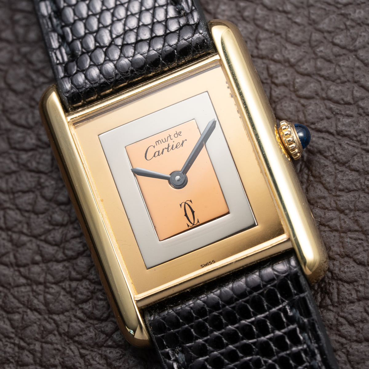 Cartier Tank Must de Rare Trinity Mirror Dial Vermeil GM from 1980s