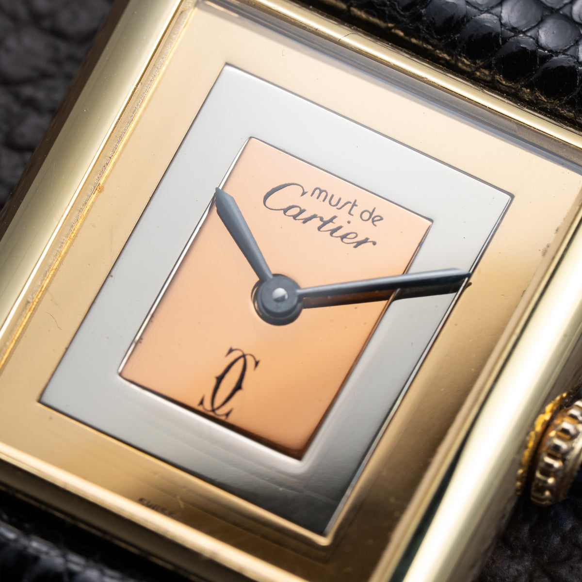 Cartier Tank Must de Rare Trinity Mirror Dial Vermeil GM from 1980s