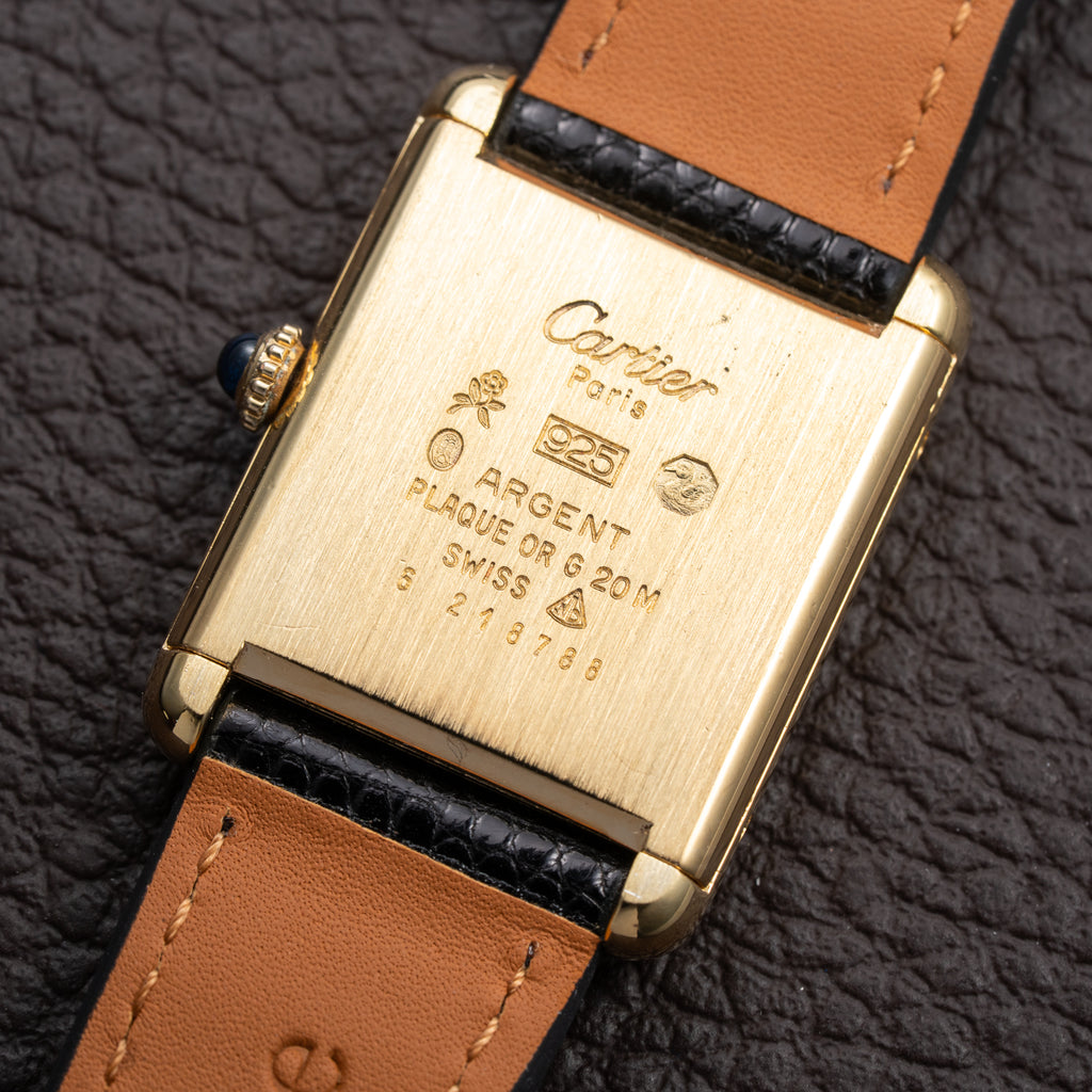 Cartier Tank Must de Rare Trinity Mirror Dial Vermeil GM from 1980s