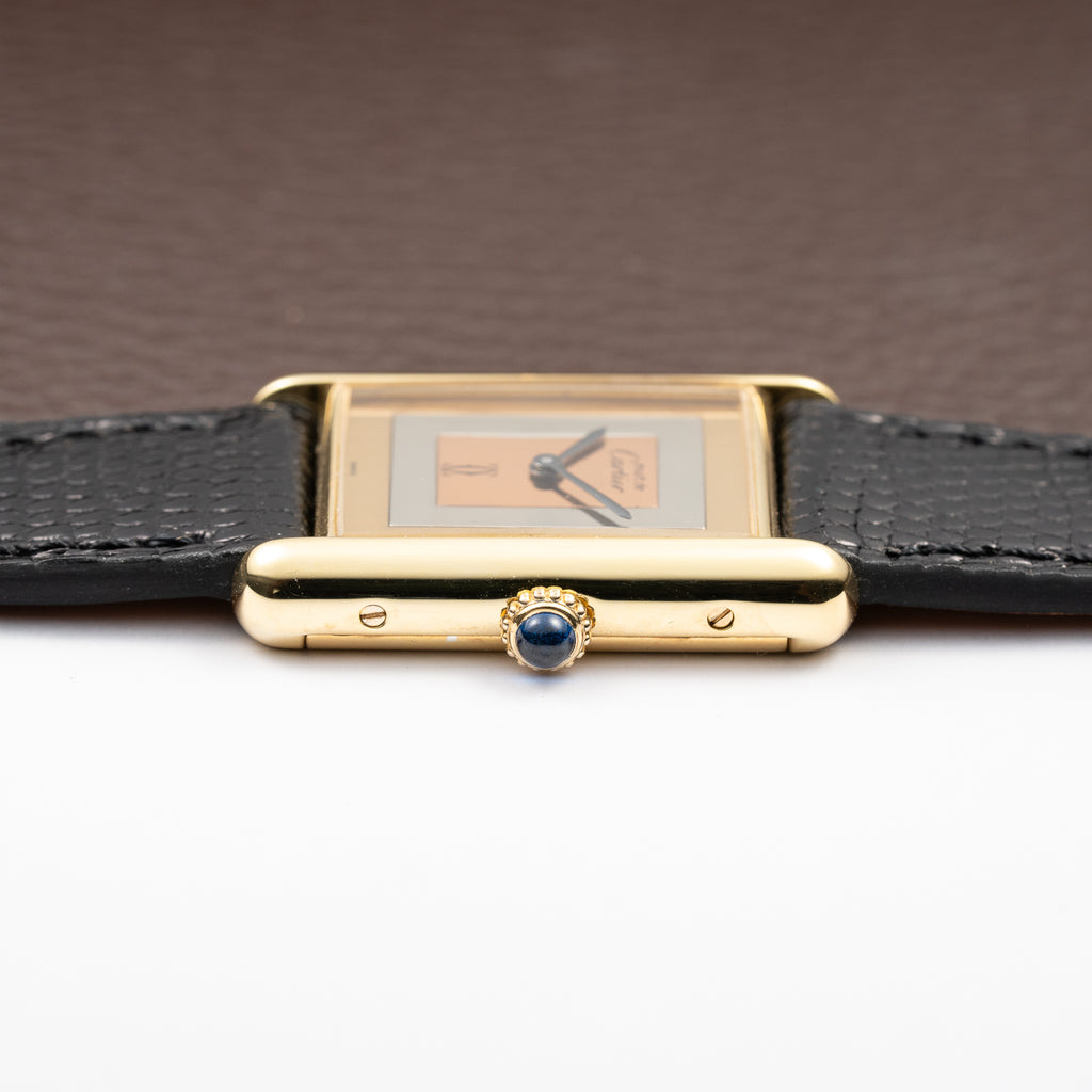 Cartier Tank Must de Rare Trinity Mirror Dial Vermeil GM from 1980s