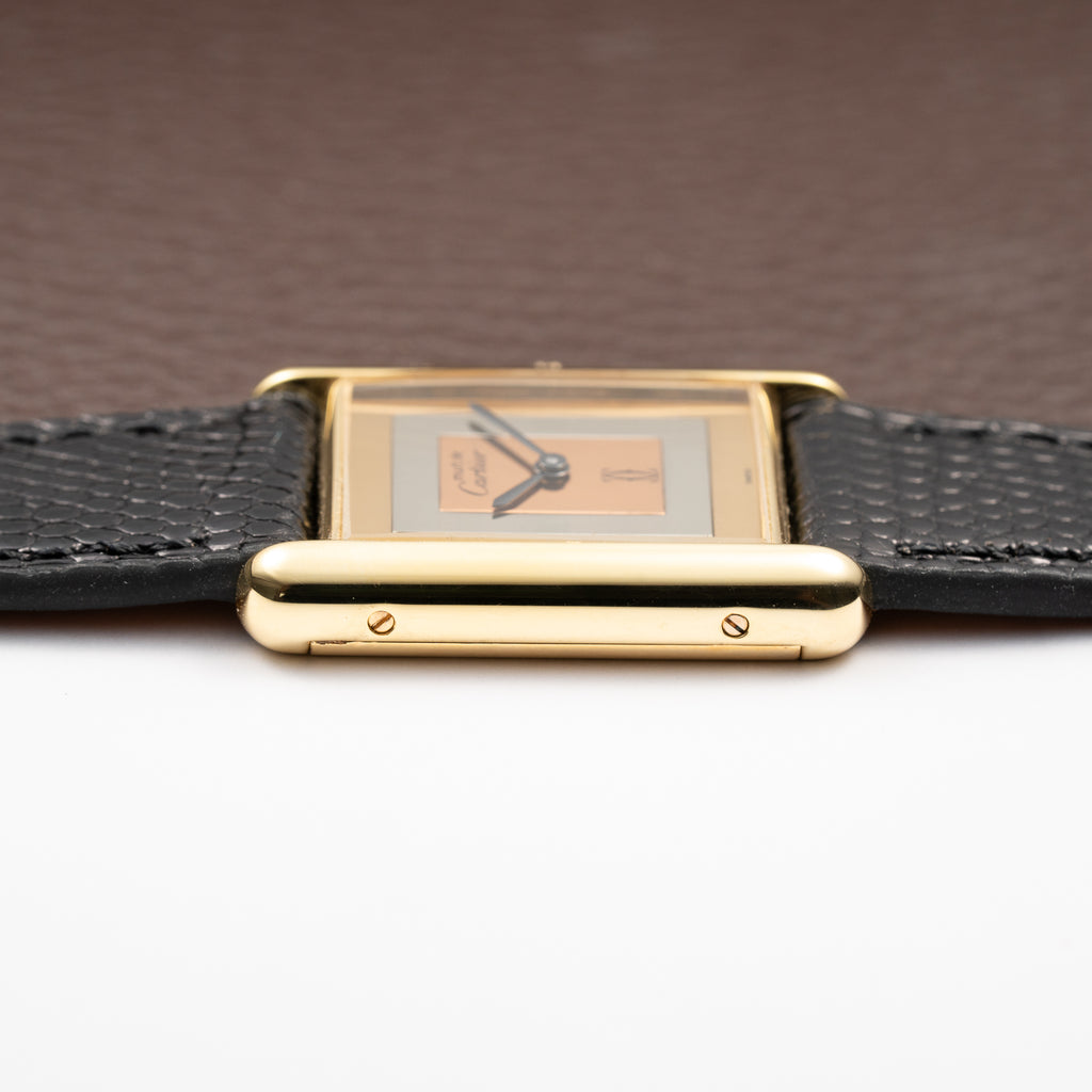 Cartier Tank Must de Rare Trinity Mirror Dial Vermeil GM from 1980s