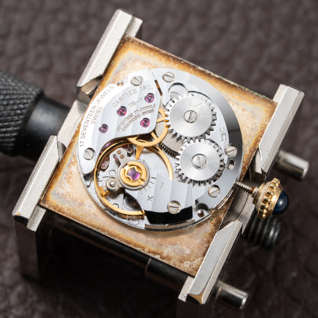 Cartier Tank Must de Vermeil ‘Turtle Shell’ Brown Wood Chocolate Dial GM from 1980s