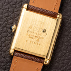 Cartier Tank Must de Vermeil ‘Turtle Shell’ Brown Wood Chocolate Dial GM from 1980s