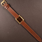 Cartier Tank Must de Vermeil ‘Turtle Shell’ Brown Wood Chocolate Dial GM from 1980s