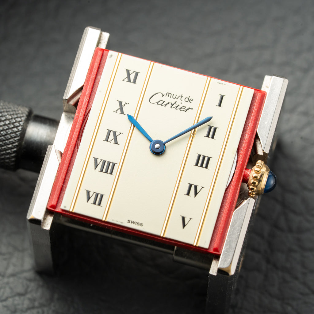 Cartier Must de Tank Vermeil Vendôme Roman Ivory Column Dial GM Ref 590005