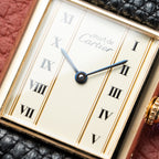 Cartier Must de Tank Vermeil Vendôme Roman Ivory Column Dial GM Ref 590005