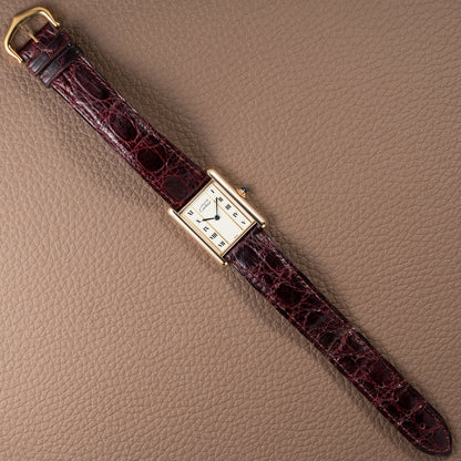 Cartier Must de Tank Vermeil Vendôme Roman Ivory Column Dial GM Ref 590005