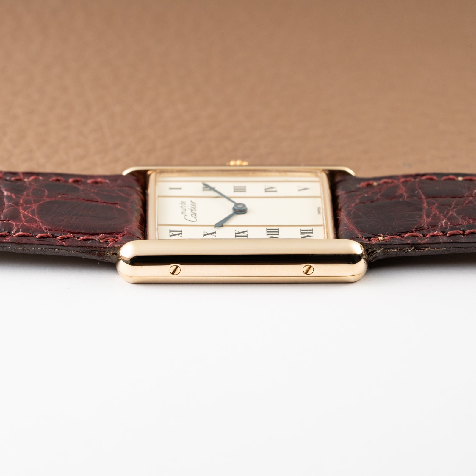 Cartier Must de Tank Vermeil Vendôme Roman Ivory Column Dial GM Ref 590005