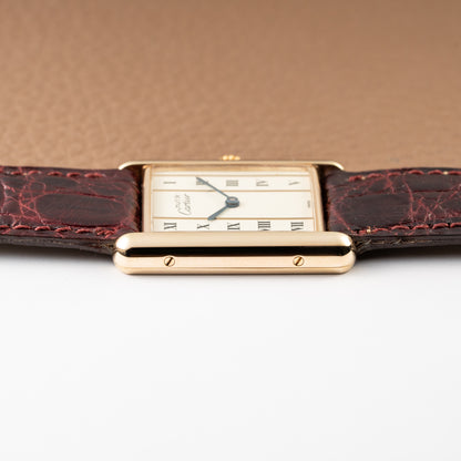Cartier Must de Tank Vermeil Vendôme Roman Ivory Column Dial GM Ref 590005