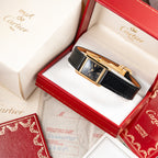Cartier Tank Must de Vermeil Art Deco Black Dial Full Set Ref 5057001 from 1989