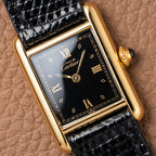 Cartier Tank Must de Vermeil Art Deco Black Dial Full Set Ref 5057001 from 1989