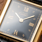 Cartier Tank Must de Vermeil Art Deco Black Dial Full Set Ref 5057001 from 1989