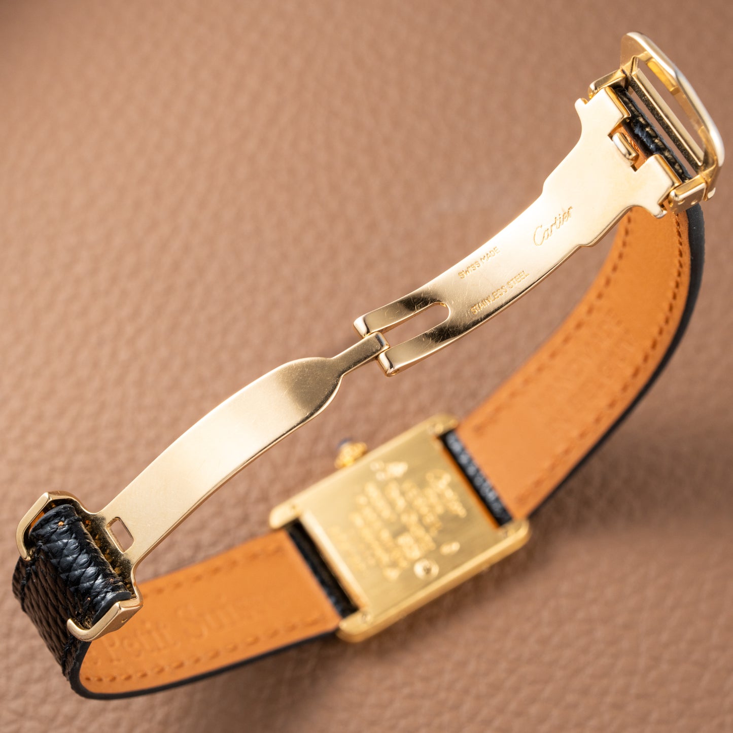 Cartier Tank Must de Vermeil Art Deco Black Dial Full Set Ref 5057001 from 1989