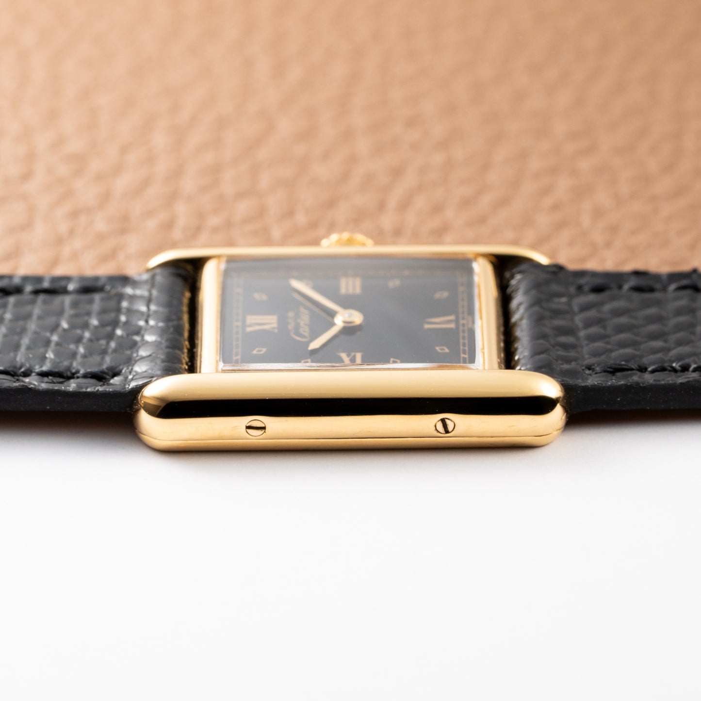 Cartier Tank Must de Vermeil Art Deco Black Dial Full Set Ref 5057001 from 1989