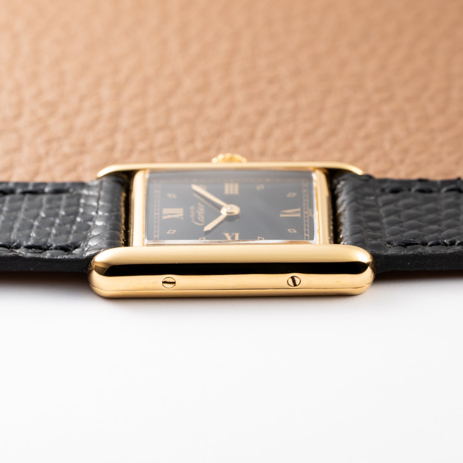 Cartier Tank Must de Vermeil Art Deco Black Dial Full Set Ref 5057001 from 1989