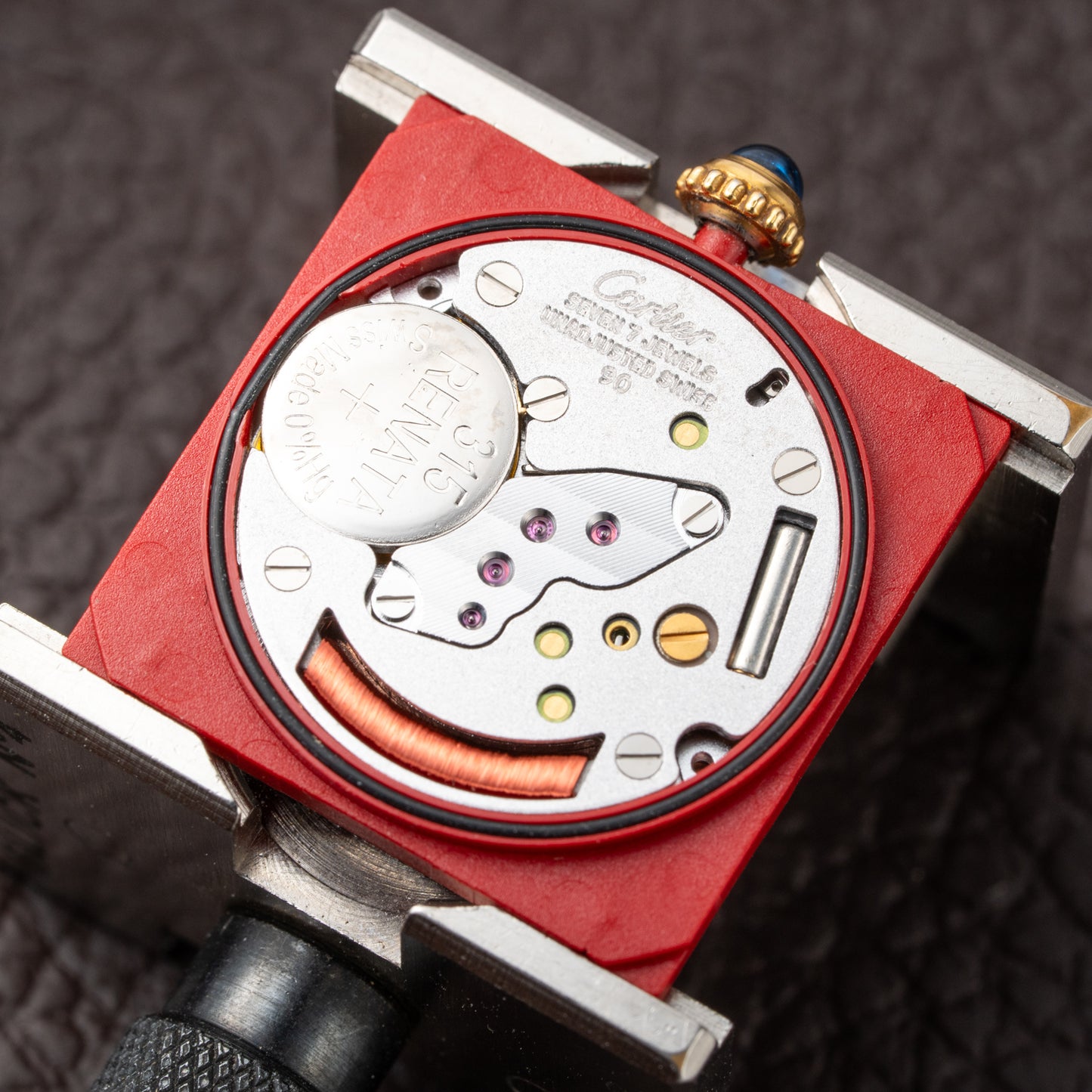 Cartier Tank Must de Vermeil Black Glossy Art Deco Dial 1990s Ref. 590005