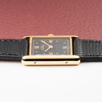 Cartier Tank Must de Vermeil Black Glossy Art Deco Dial 1990s Ref. 590005