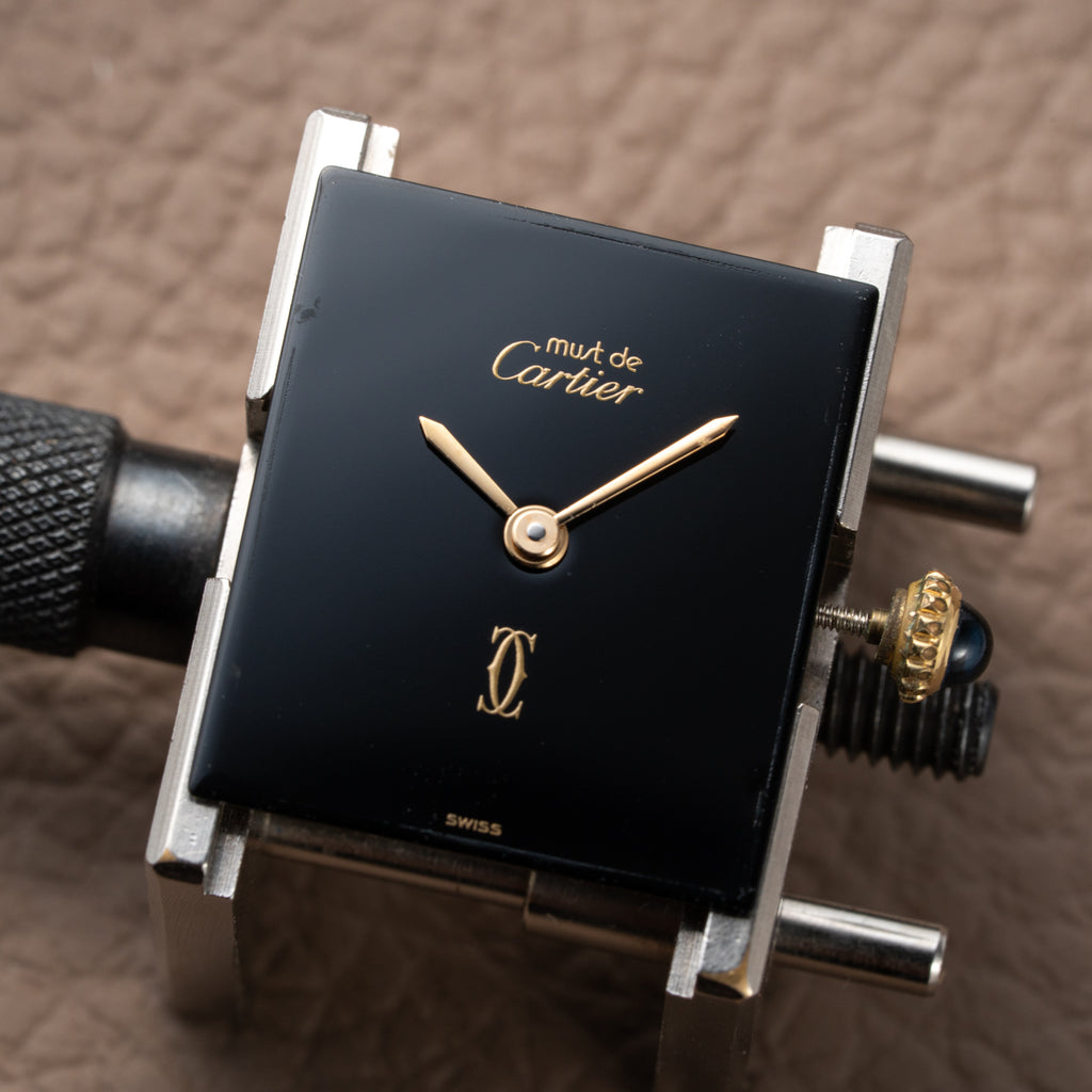 Cartier Tank Must de Vermeil Black 'Onyx' Dial GM from 1990s