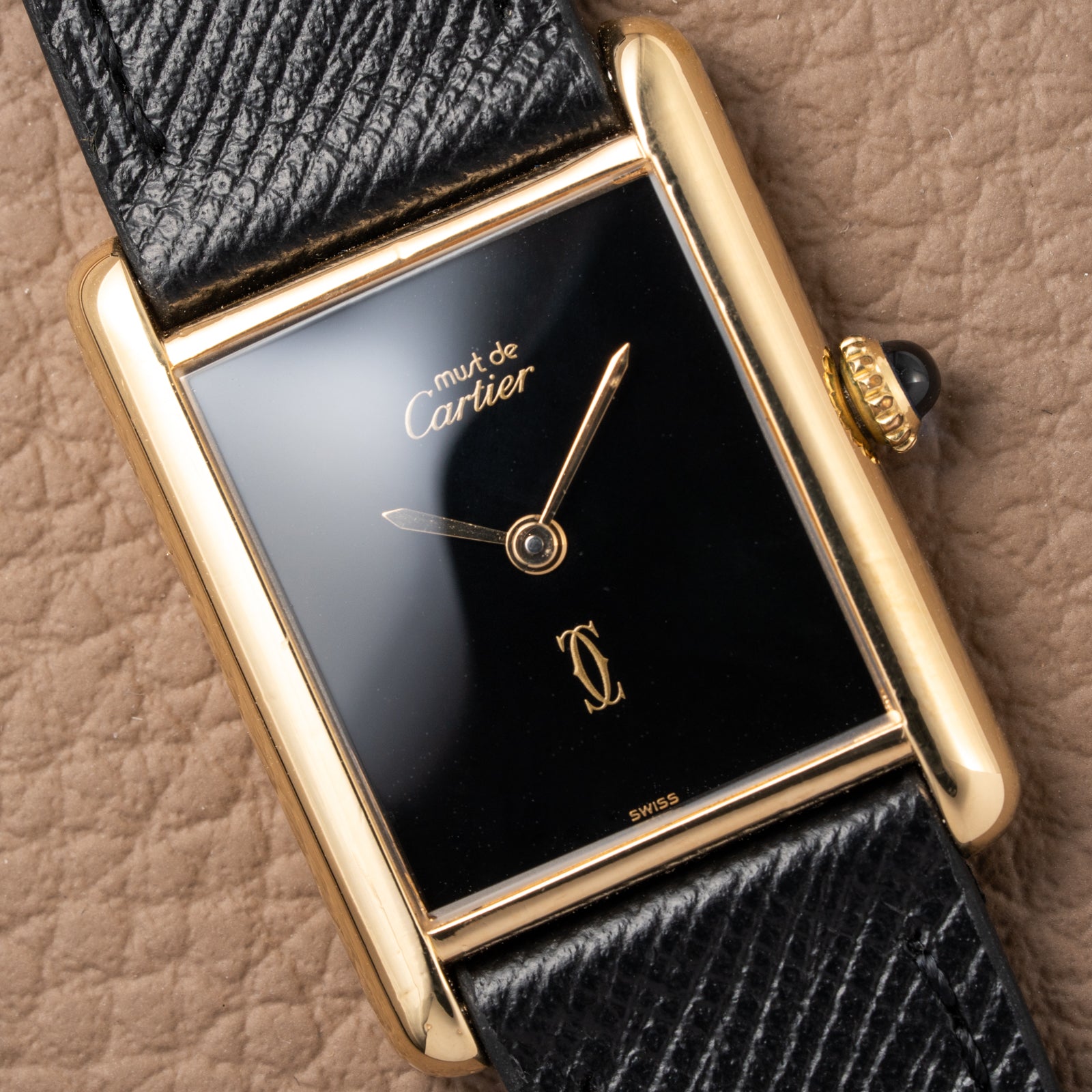 Cartier Tank Must de Vermeil Black 'Onyx' Dial GM from 1990s