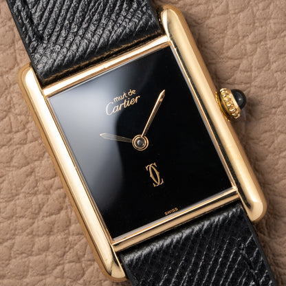 Cartier Tank Must de Vermeil Black 'Onyx' Dial GM from 1990s