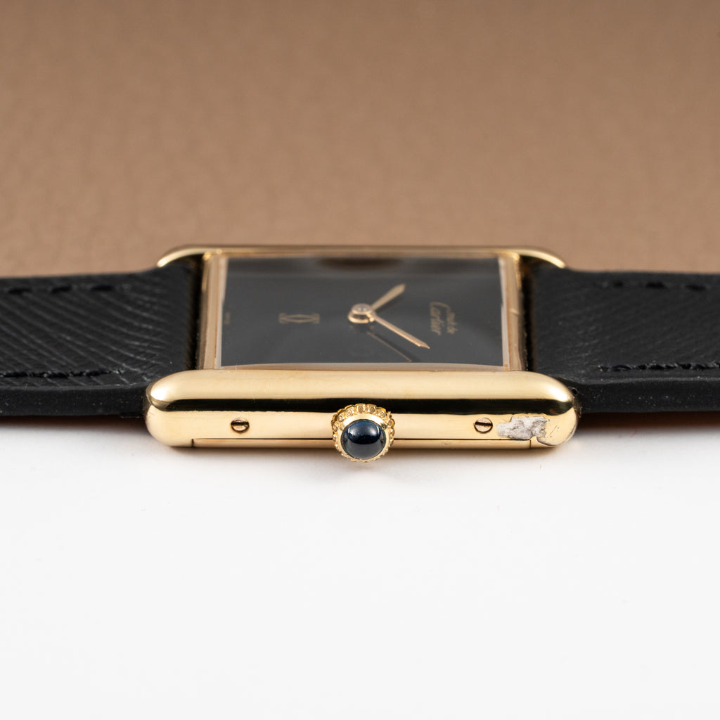 Cartier Tank Must de Vermeil Black 'Onyx' Dial GM from 1990s