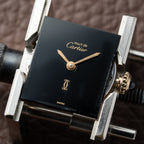 Cartier Tank Must de Vermeil Black Dial PM 1980s Model