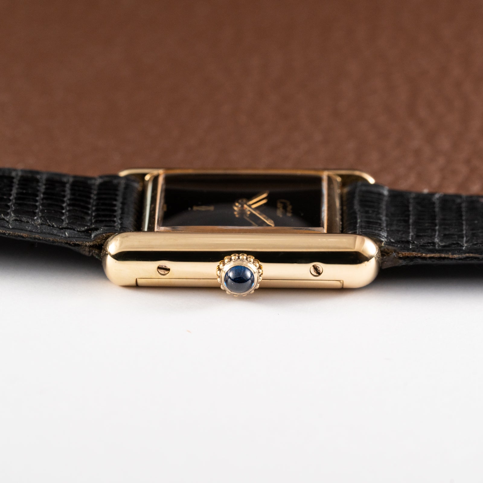 Cartier Tank Must de Vermeil Black Dial PM 1980s Model