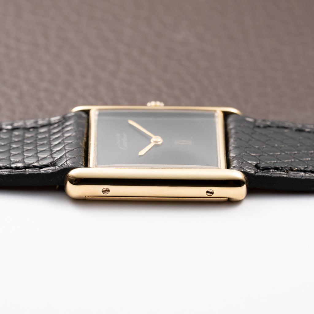 Cartier Tank Must de Black Onyx Dial Vermeil GM from 1980s