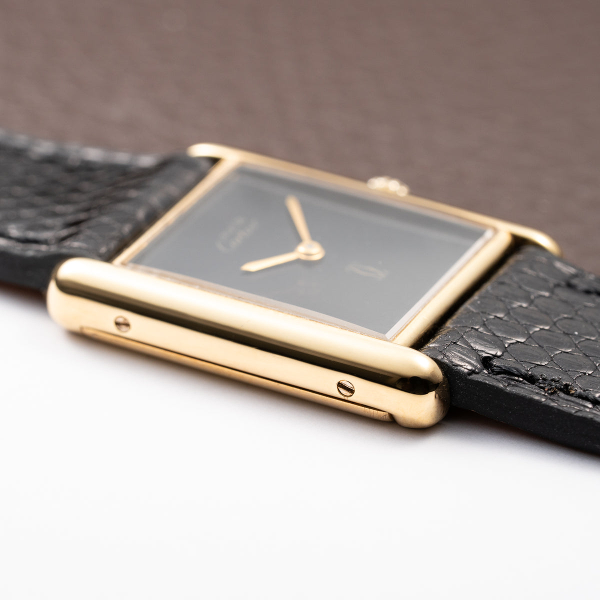 Cartier Tank Must de Black Onyx Dial Vermeil GM from 1980s