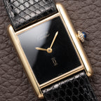 Cartier Tank Must de Black Onyx Dial Vermeil GM from 1980s