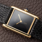 Cartier Tank Must de Black Onyx Dial Vermeil GM from 1980s