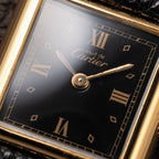Cartier Tank Must de Art Deco Black Dial Vermeil Ref 5057001 from 1990s