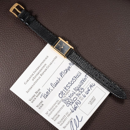 Cartier Tank Must de Art Deco Black Dial Vermeil Ref 5057001 from 1990s