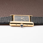 Cartier Tank Must de Art Deco Black Dial Vermeil Ref 5057001 from 1990s
