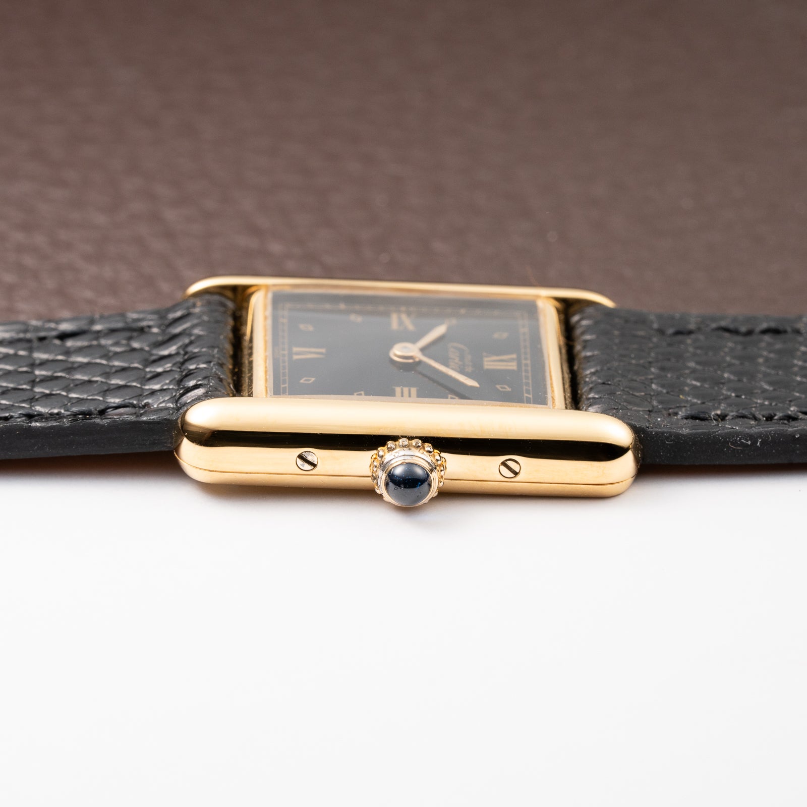 Cartier Tank Must de Art Deco Black Dial Vermeil Ref 5057001 from 1990s