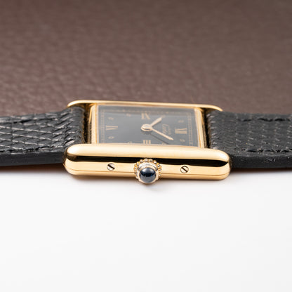 Cartier Tank Must de Art Deco Black Dial Vermeil Ref 5057001 from 1990s