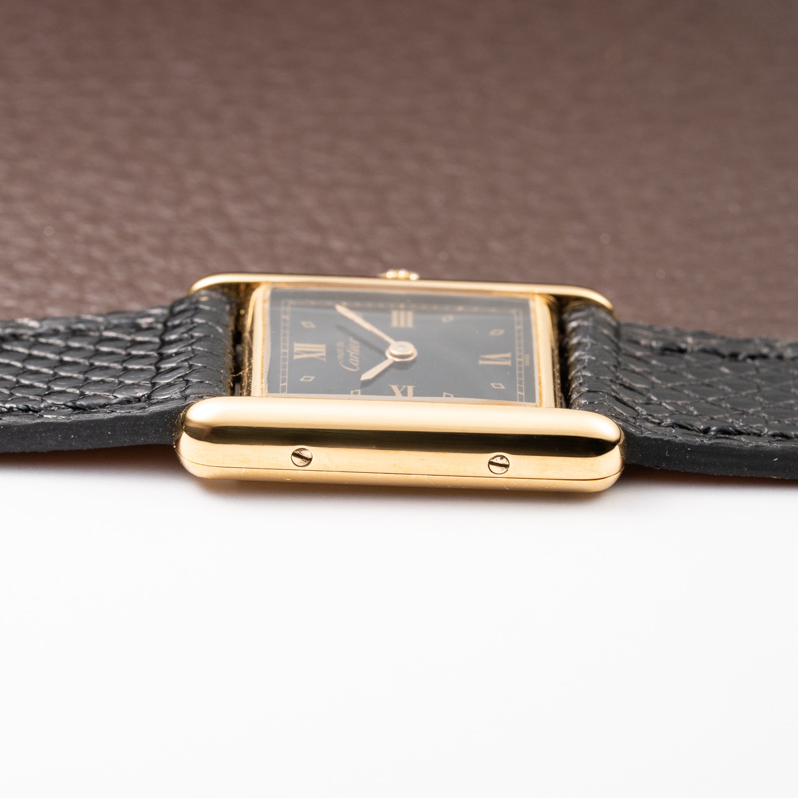 Cartier Tank Must de Art Deco Black Dial Vermeil Ref 5057001 from 1990s
