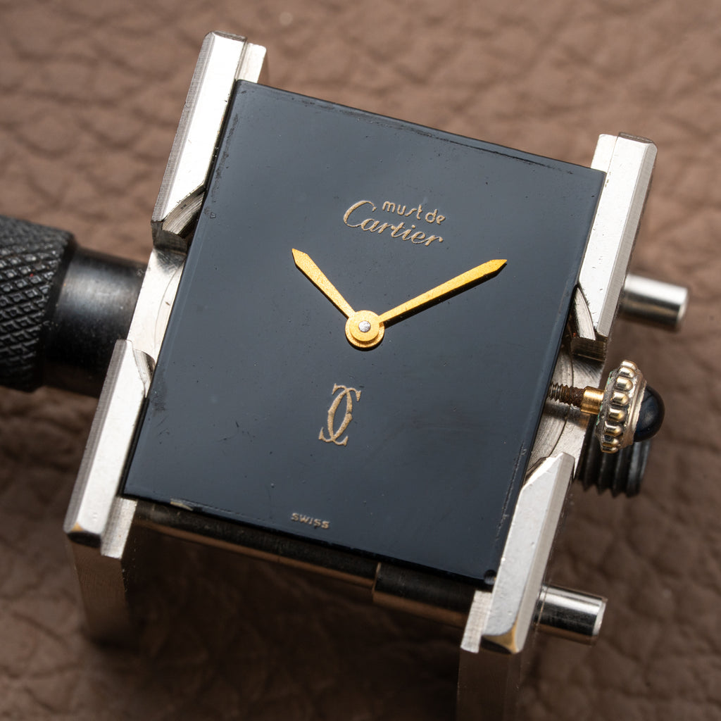 Cartier Tank Must de Vermeil Black Onyx Dial GM 1980s