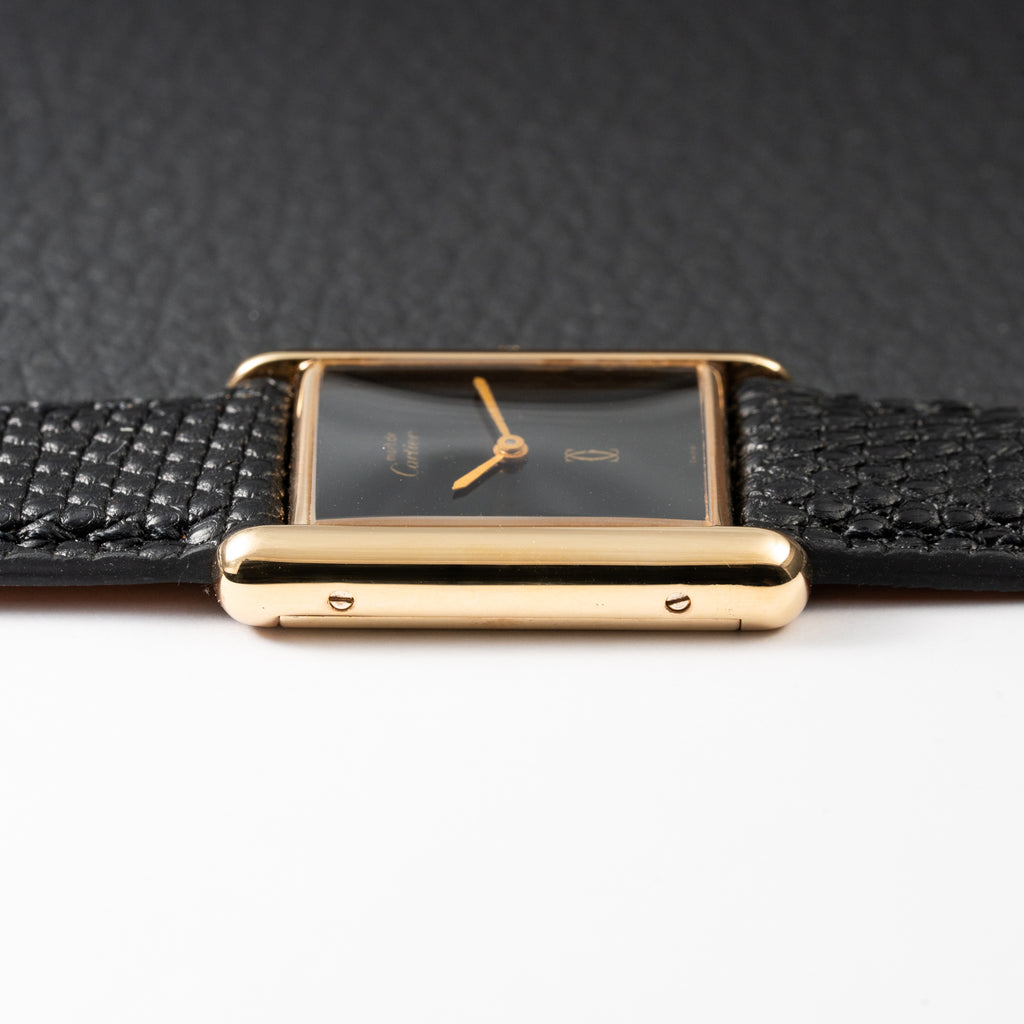 Cartier Tank Must de Vermeil Black Onyx Dial GM 1980s