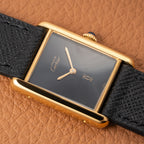 Cartier Tank Must de Black 'Onyx' Dial Vermeil GM from 1990s